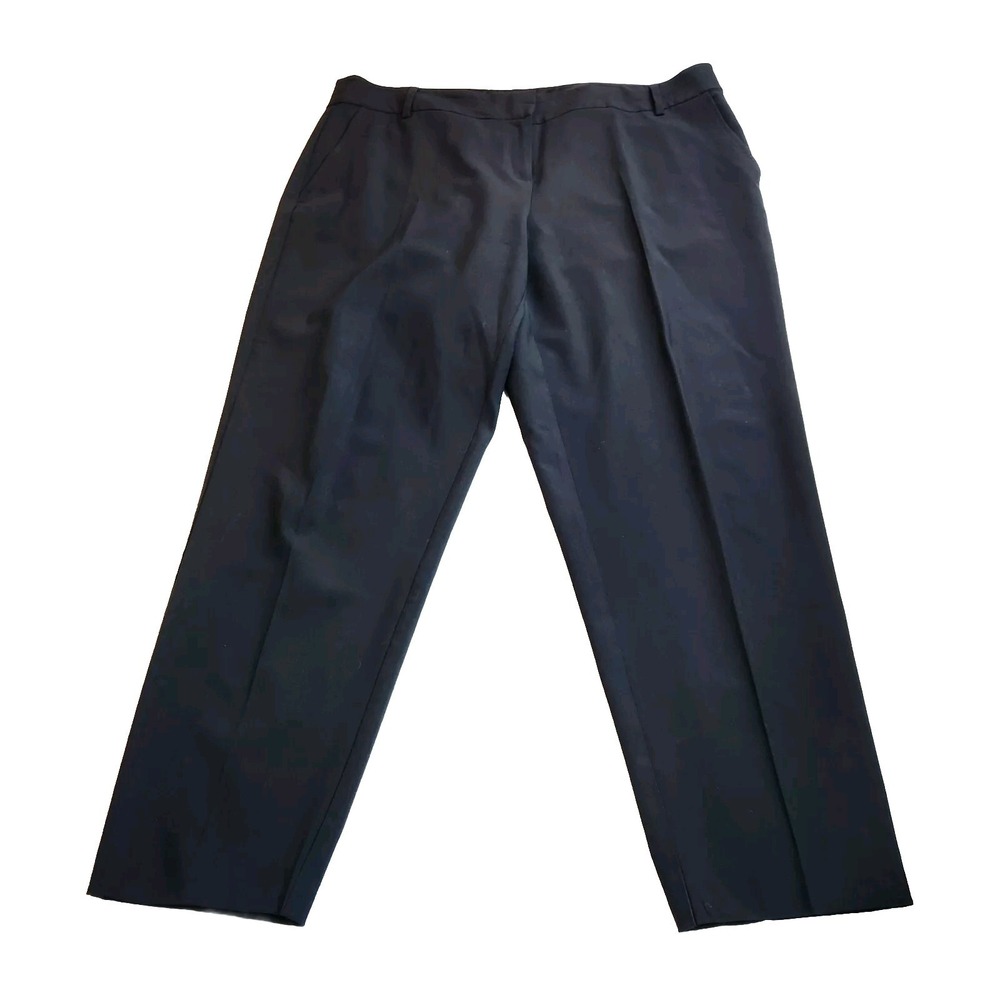 Eileen Fisher Womens Wool Blend Dress Pants Size Large Black Office Trouser Pant